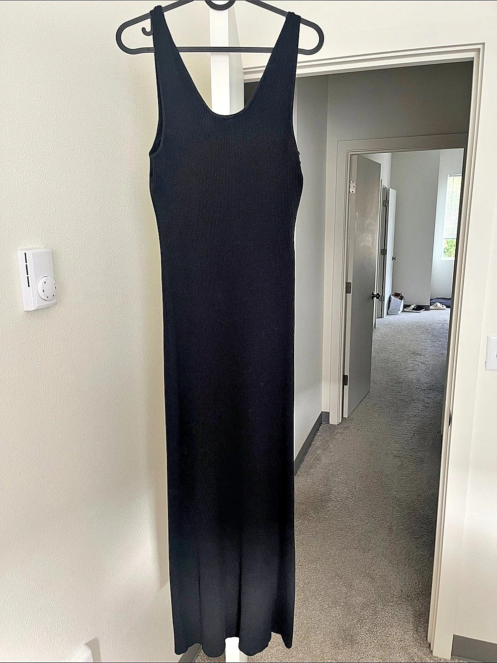 Wishlist Knitted/Ribbed BodyCon Maxi Dress in Black Size Medium